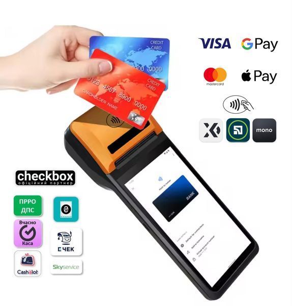Мобільний POS-термінал 6в1 EZPOS M2 PRO розумна каса Android ПРРО, NFC, принтер, LTE m2 фото